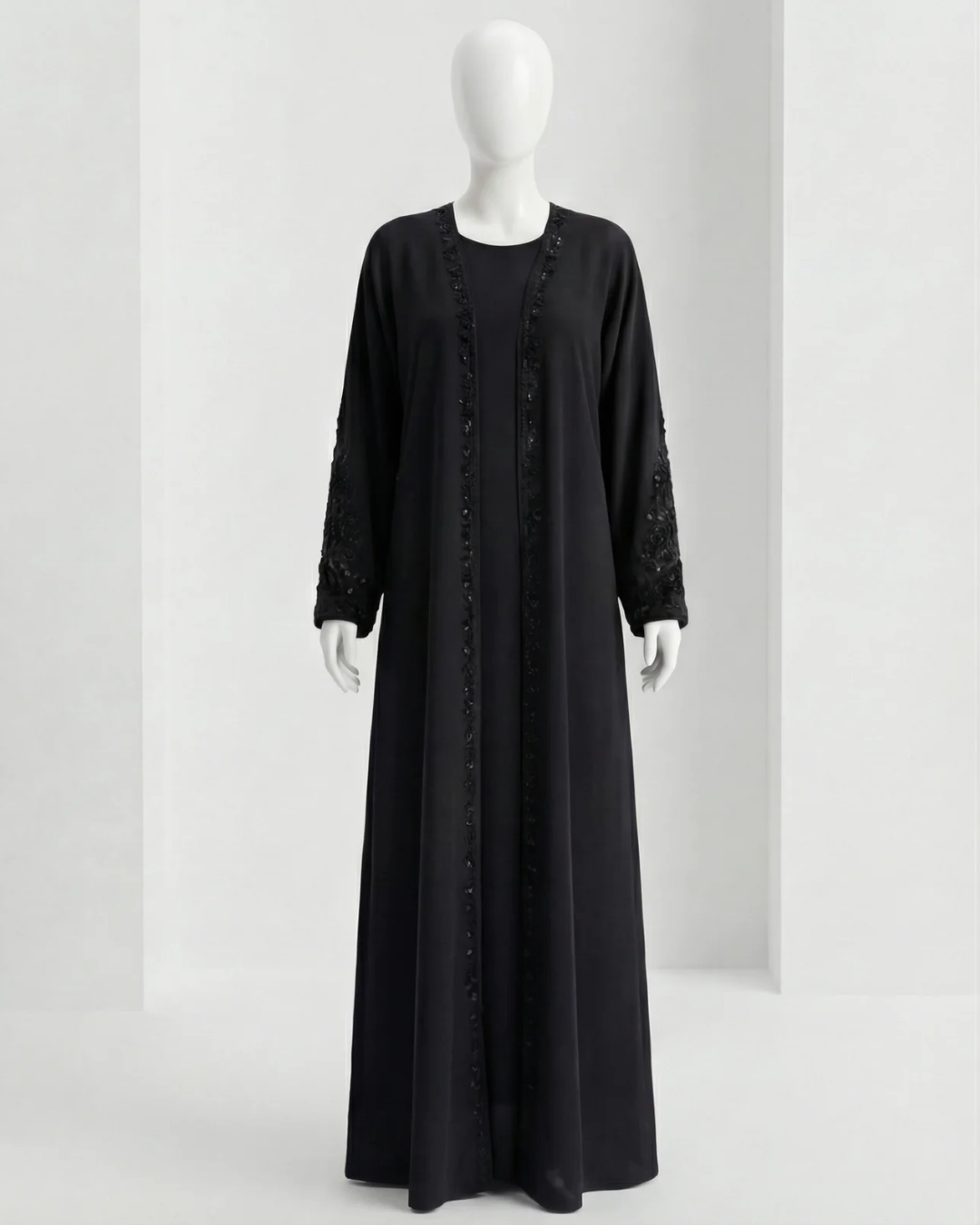 Black Embroidered Formal Abaya 1 Black Embroidered Formal Abaya