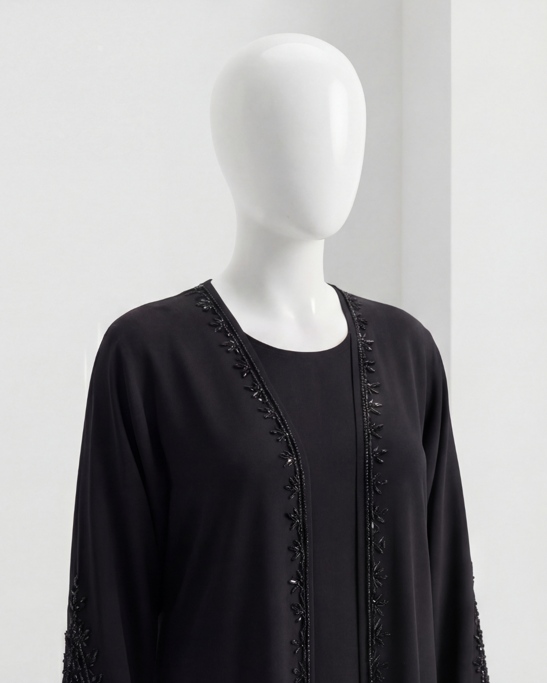 Black Embroidered Formal Abaya 3 Black Embroidered Formal Abaya - Image 3