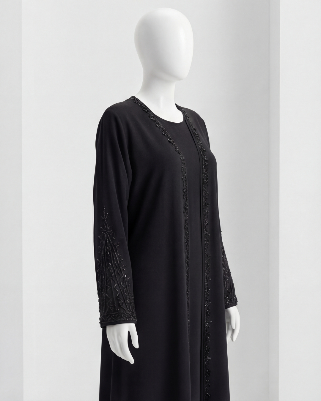 Black Embroidered Formal Abaya 5 Black Embroidered Formal Abaya - Image 5