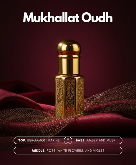 Mukhallat Oudh Roll-On Attar (Premium Wooden Box, 6ml)