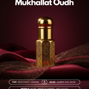 Mukhallat Oudh Roll-On Attar (Premium Wooden Box, 6ml)