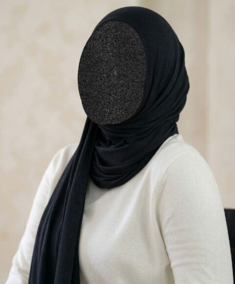 Black Texture Corn Jersey Hijab