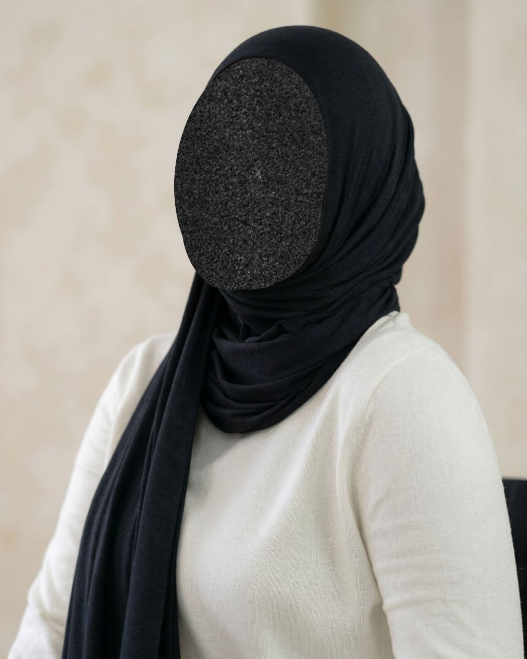 Black Texture Corn Jersey Hijab 1 Black Texture Corn Jersey Hijab