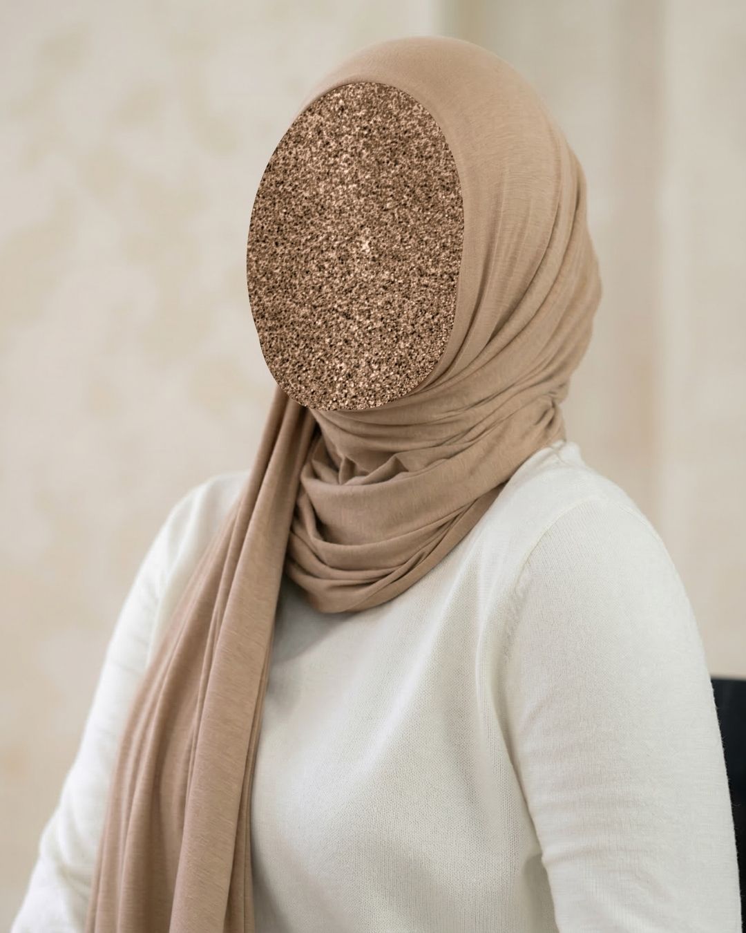 Light Brown Texture Corn Jersey Hijab 1 Light Brown Texture Corn Jersey Hijab