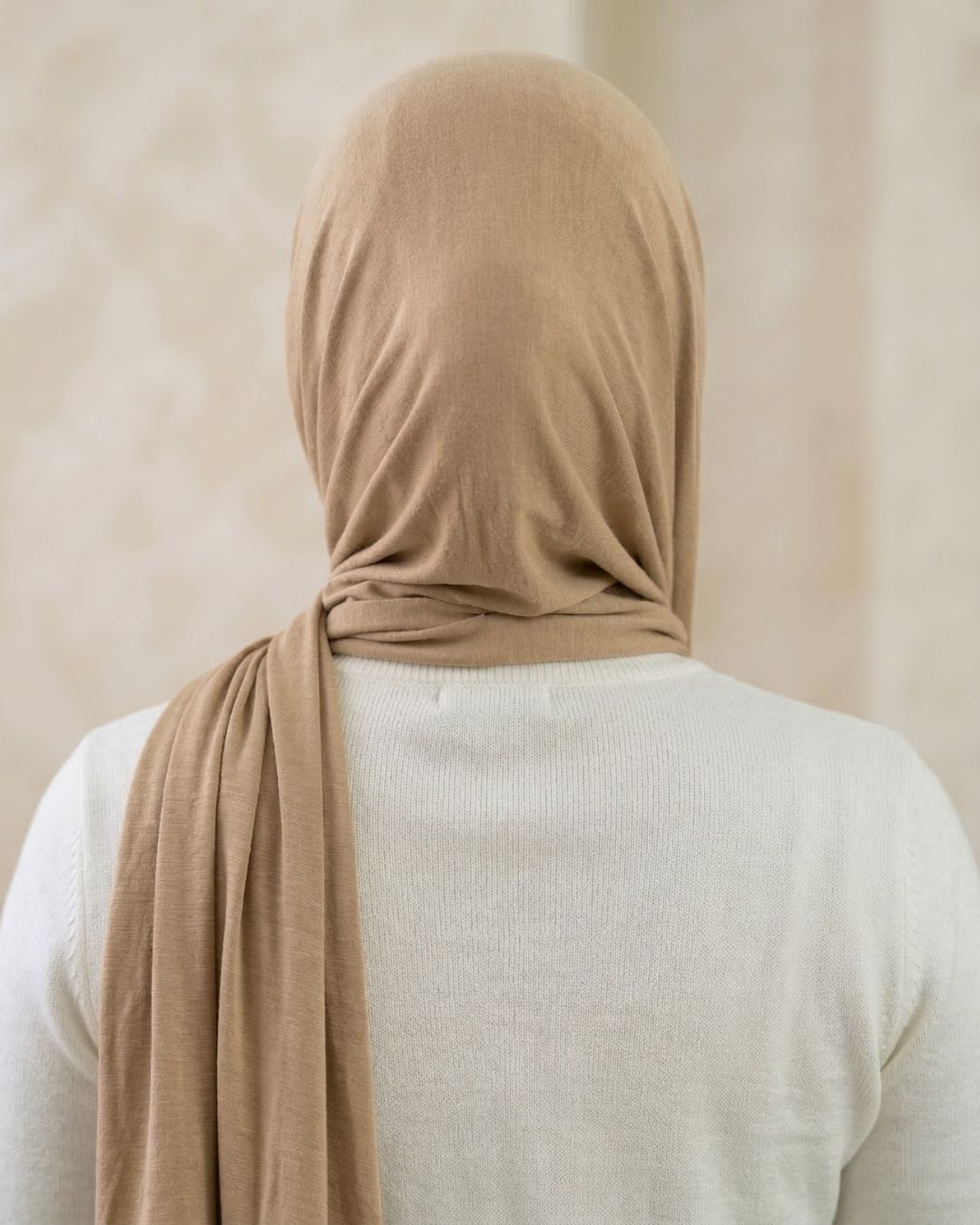 Light Brown Texture Corn Jersey Hijab 3 Light Brown Texture Corn Jersey Hijab - Image 3