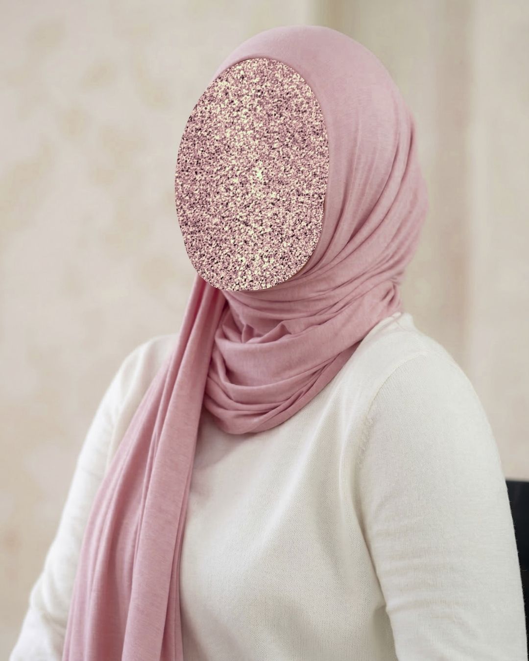 Rose Pink Texture Corn Jersey Hijab 1 Rose Pink Texture Corn Jersey Hijab