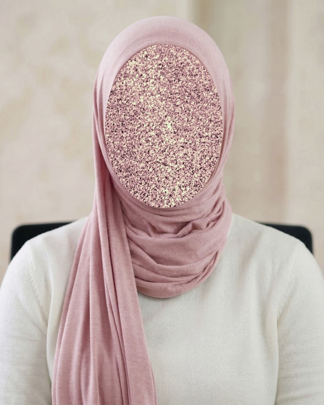 Rose Pink Texture Corn Jersey Hijab 2 Rose Pink Texture Corn Jersey Hijab - Image 2