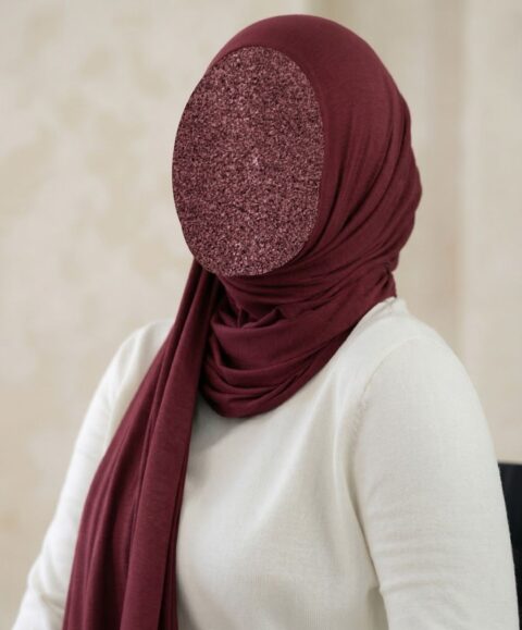 Maroon Texture Corn Jersey Hijab