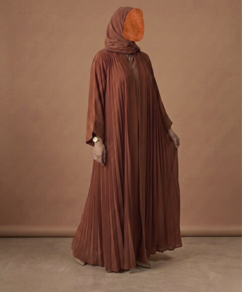 Rust Layered Abaya Set – Premium Matte Crepe