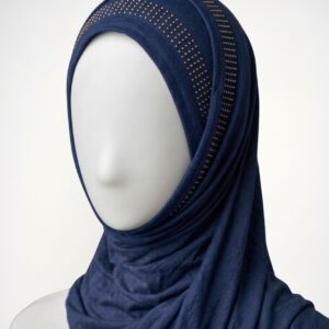 Navy Bamboo Jersey Hijab