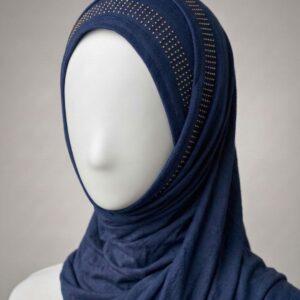 Navy Bamboo Jersey Hijab