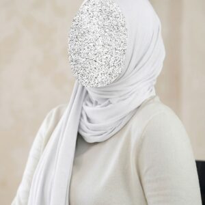 white Texture Corn Jersey Hijab