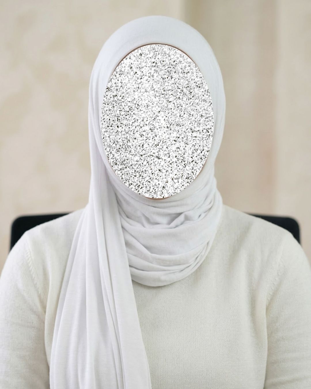 white Texture Corn Jersey Hijab 2 white Texture Corn Jersey Hijab - Image 2