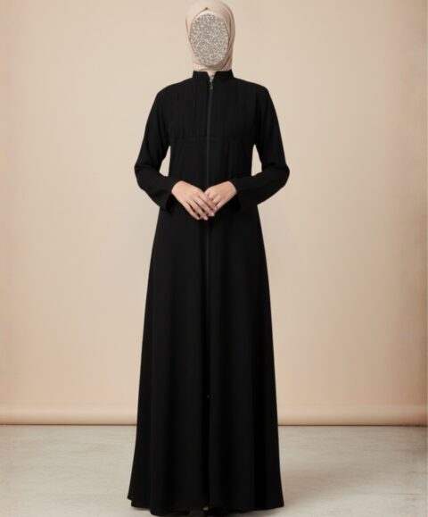 Elegant Black Abaya – Premium Koshibo Fabric