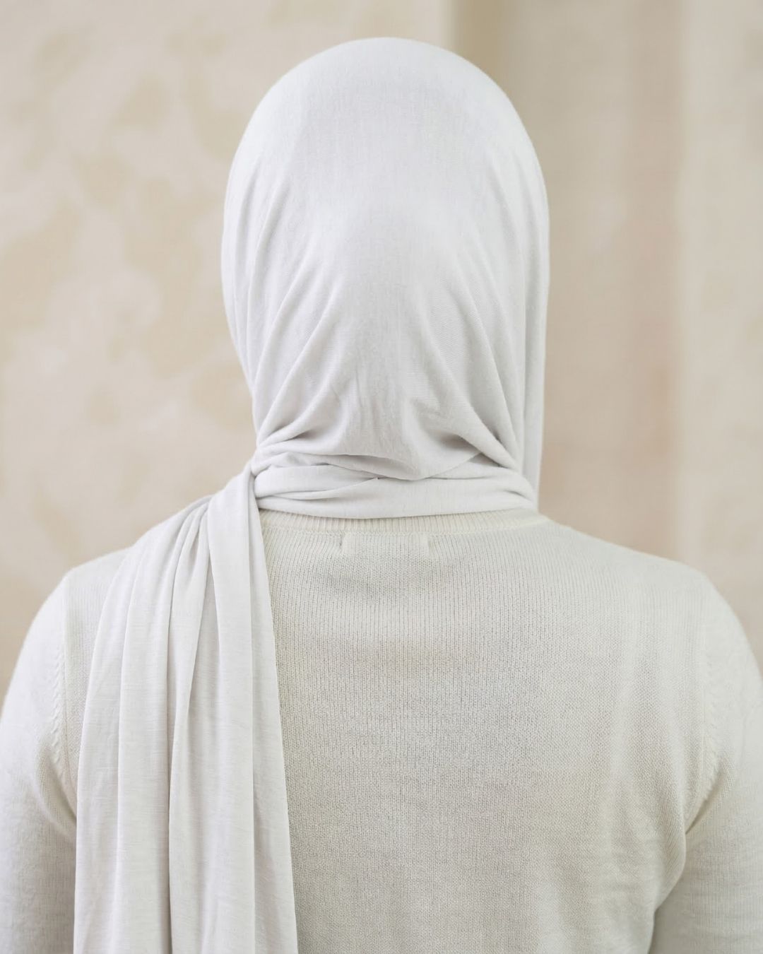 white Texture Corn Jersey Hijab 3 white Texture Corn Jersey Hijab - Image 3