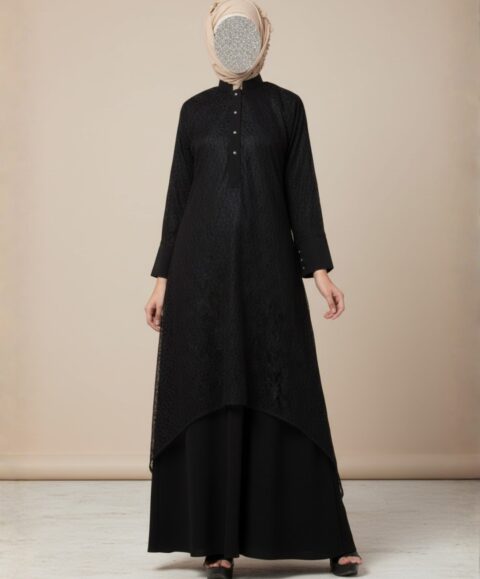 Arch Casual  Black Abaya – Premium Koshibo Fabric