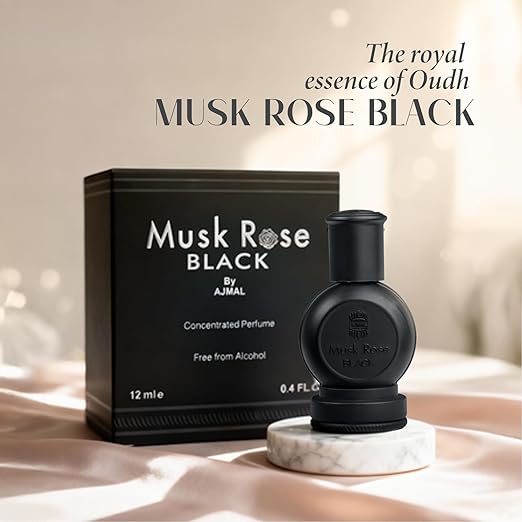 Ajmal Musk Rose Black Concentrated Perfume Oil (Attar) - 12ml Alcohol Free Unisex Fragrance 2 Ajmal Musk Rose Black Concentrated Perfume Oil (Attar) - 12ml Alcohol Free Unisex Fragrance - Image 2